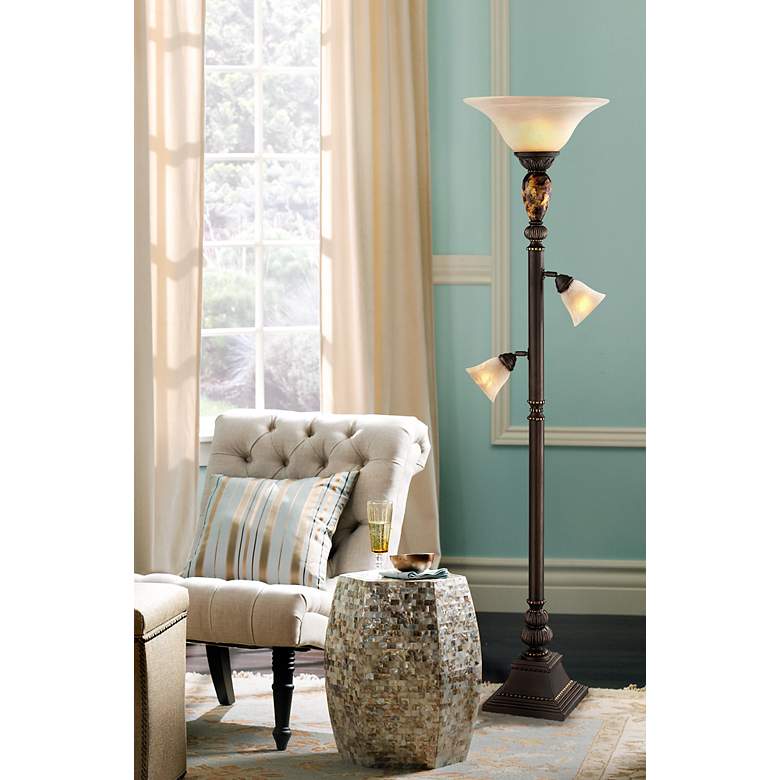 Image 1 Kathy Ireland Mulholland 72 inch HIgh Tree Torchiere Floor Lamp in scene