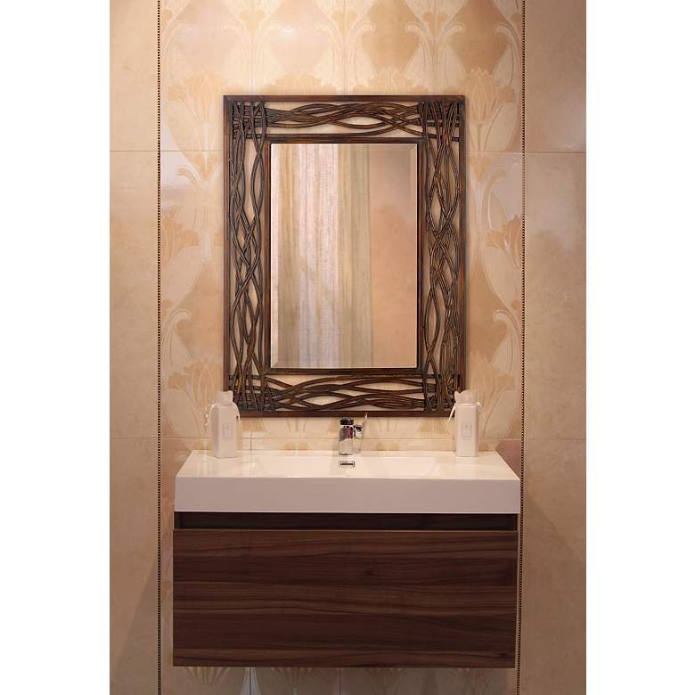 Image 1 Uttermost Dorigrass Mocha Brown 32 inch x 42 inch Wall Mirror in scene