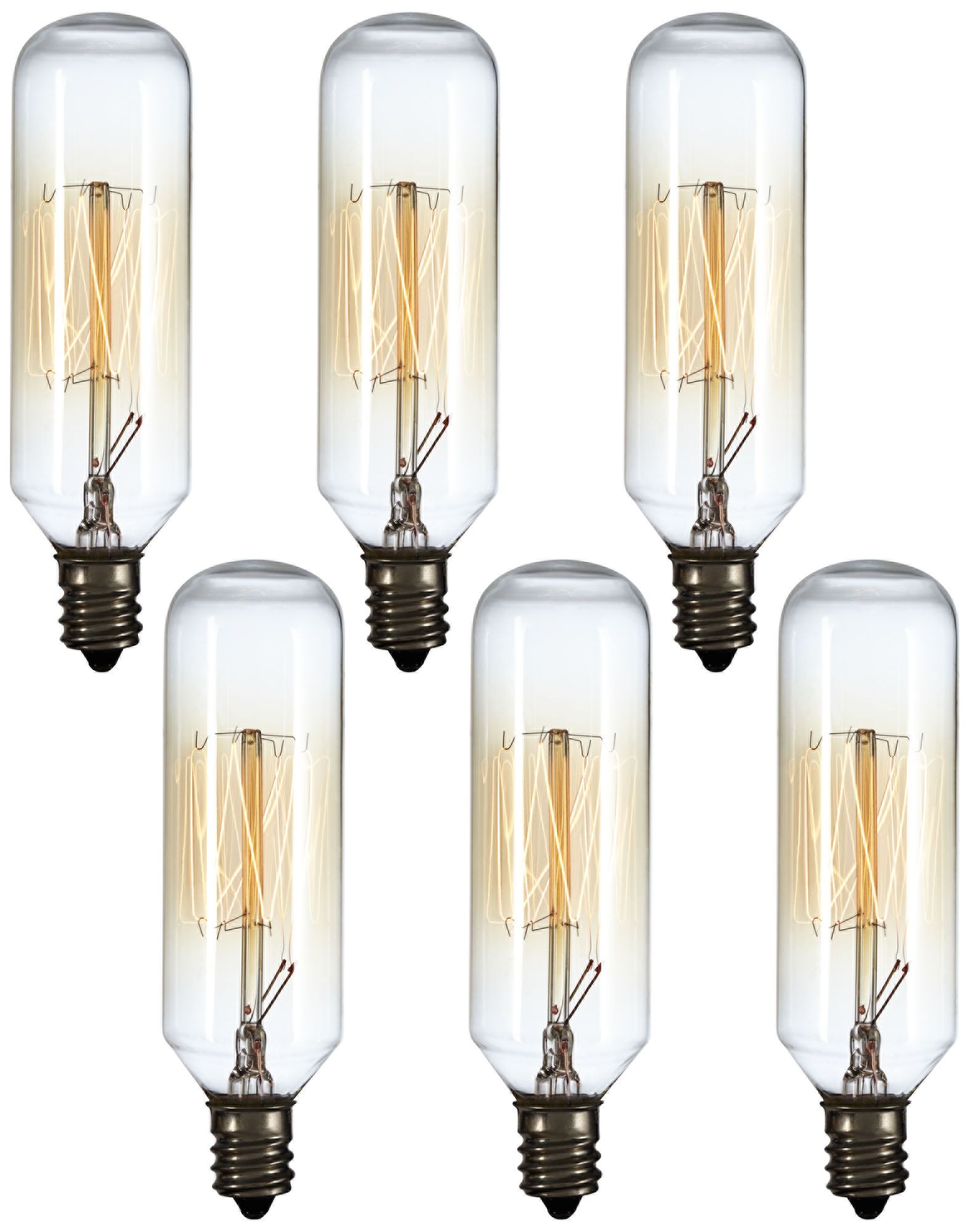 T8 Edison Style 40 Watt Tube Candelabra Base Bulb 6-Pack - #35F74 ...