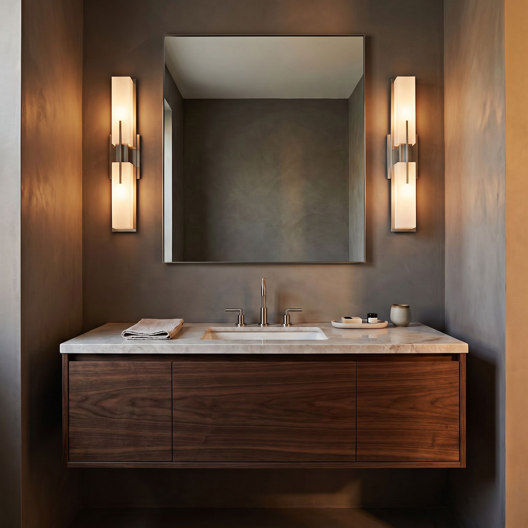 Image 1 Possini Euro Midtown 23 1/2" Wide Satin Nickel Modern Bath Light in scene