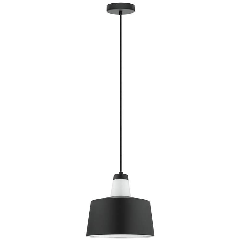 Image 1 Tabanera - 1-Light Pendant - Black and white - White Glass