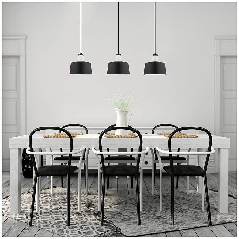 Image 2 Tabanera - 1-Light Pendant - Black and white - White Glass more views