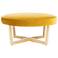 Tabby Gold Velvet Round Ottoman