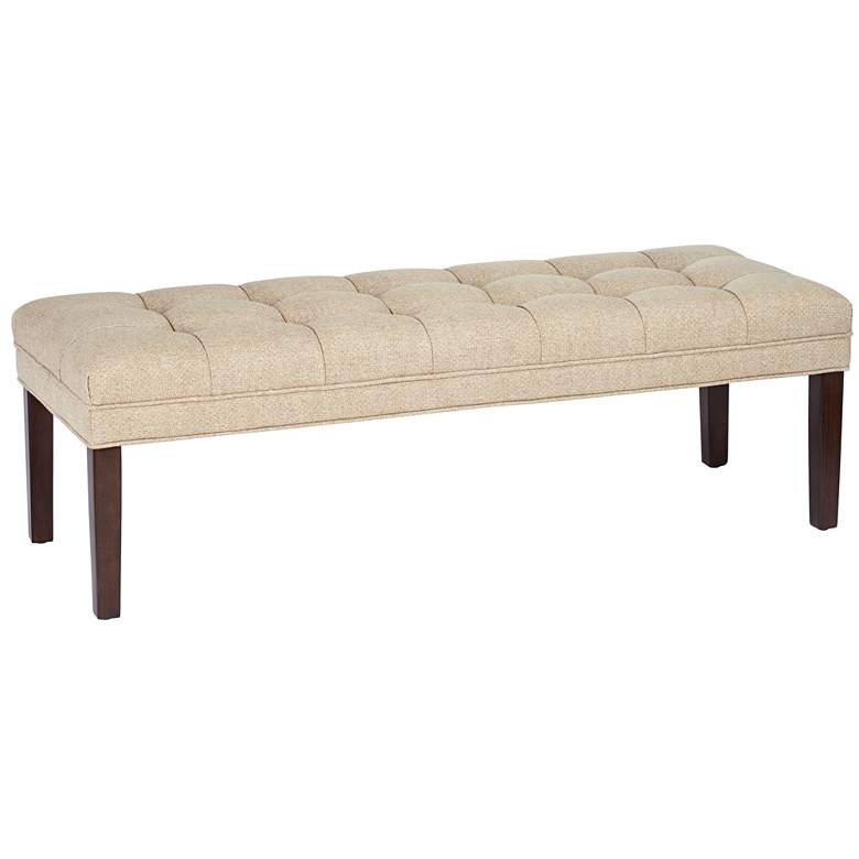 Image 1 Tabetha Tan Upholstered Tufted Bench
