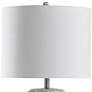 Tabitha 29" White and Gray Textured Quilted Ceramic Table Lamp