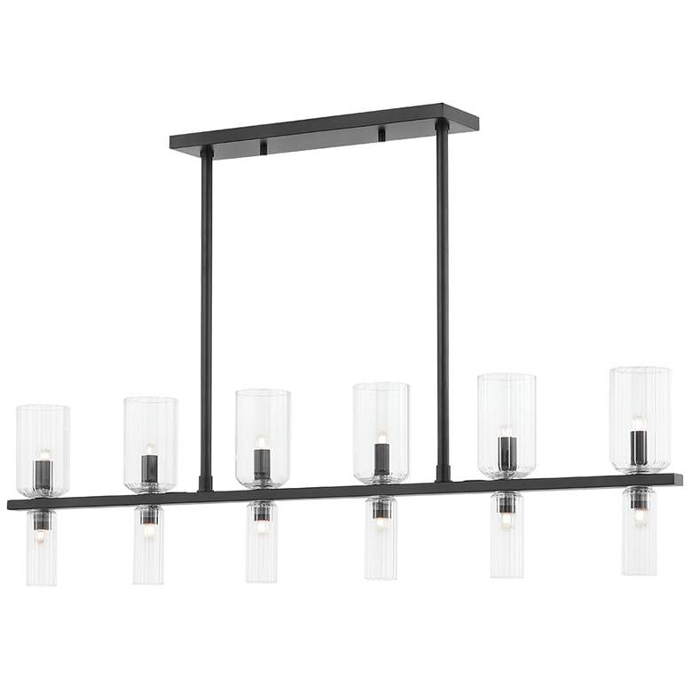 Image 1 Tabitha 41 3/4"W Soft Black 12-Light LED Linear Chandelier