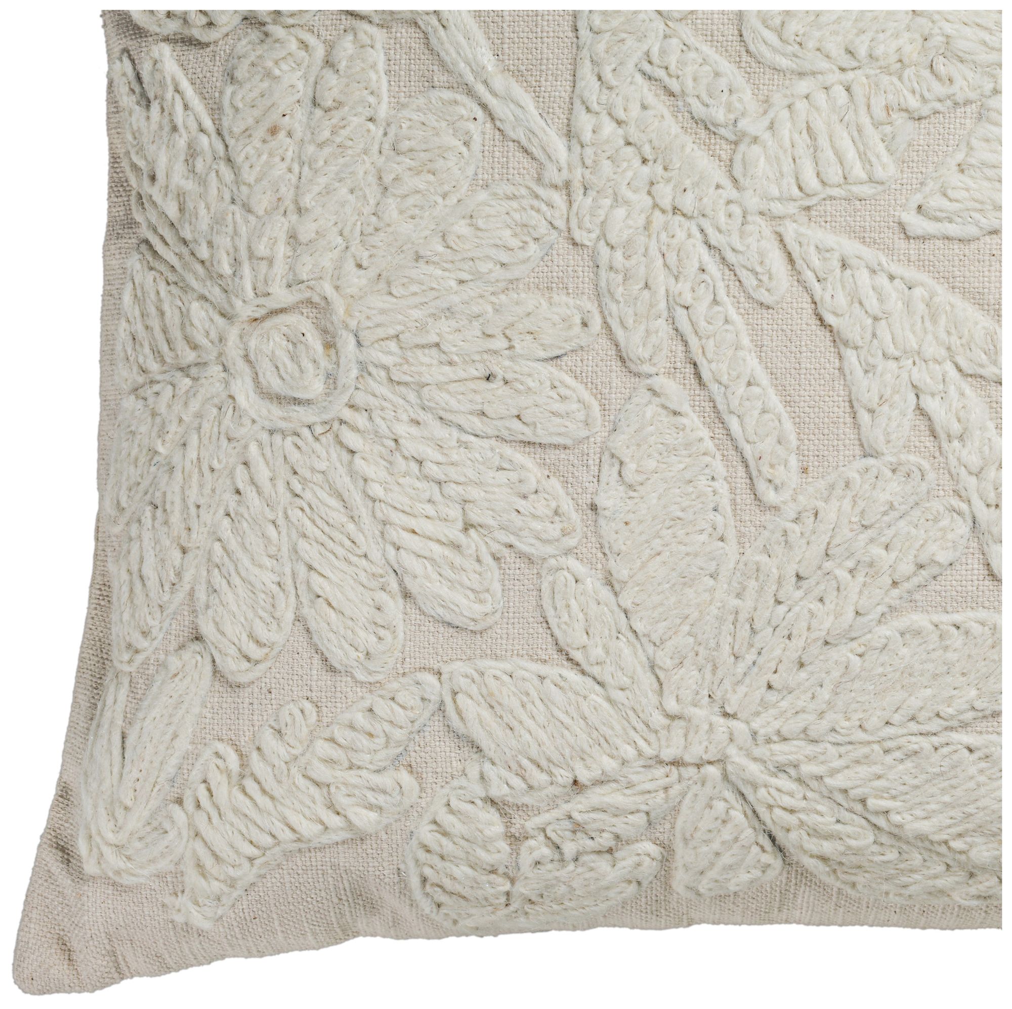 Image 2 Tabitha Cream 20" Square Embroidered Pillow more views