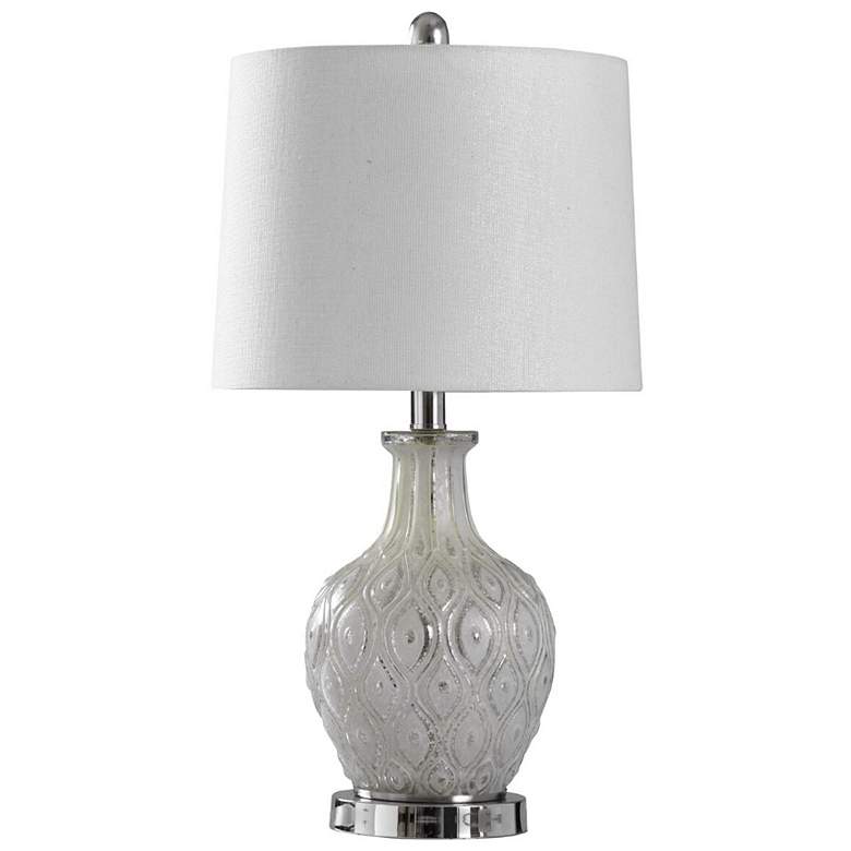 Image 1 Tabitha Distressed Table Lamp with White w/ Glitter Shine