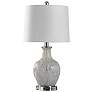 Tabitha Distressed Table Lamp with White w/ Glitter Shine