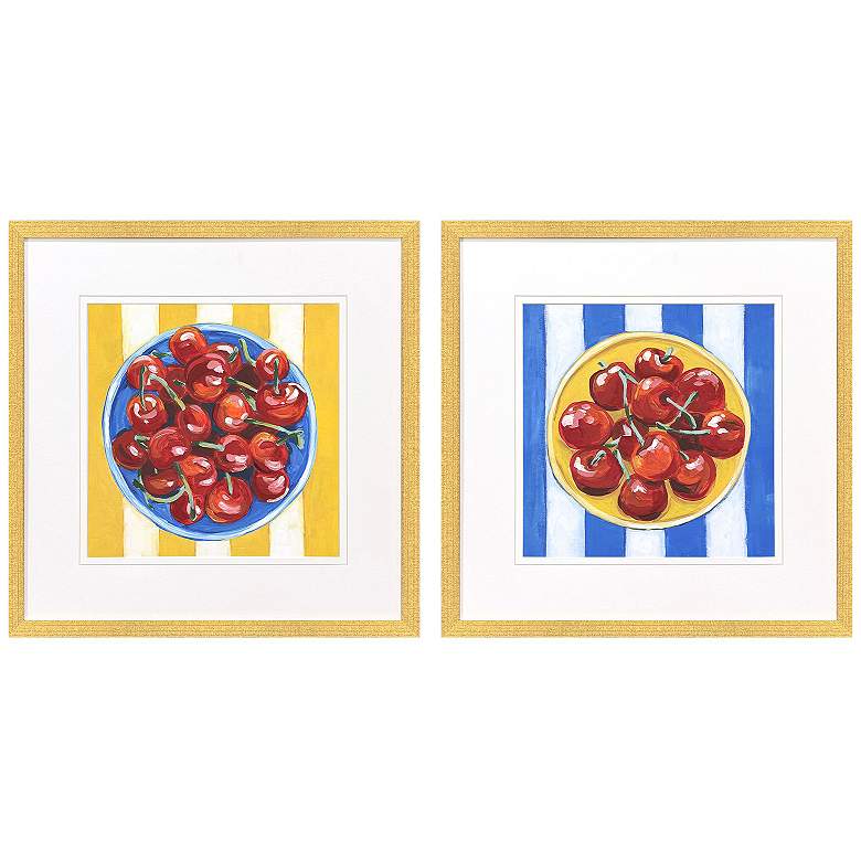 Image 1 Table Cherries 26"W x 26"H Framed Art - Set of 2