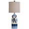 Table Lamp - Blue Stripe Finish - Hardback Fabric Shade