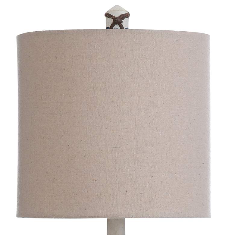 Image 4 Table Lamp - Blue Stripe Finish - Hardback Fabric Shade more views
