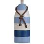 Table Lamp - Blue Stripe Finish - Hardback Fabric Shade