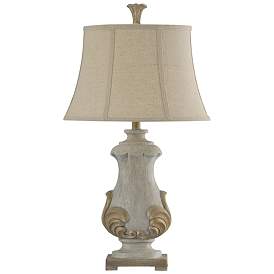 Image1 of Table Lamp - Chrystal Cream Finish - Beige Softback Fabric Shade