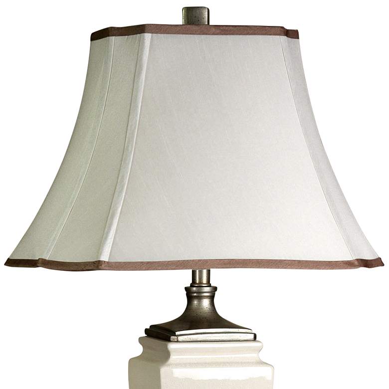 Image 5 Table Lamp - Cream Crackle Finish - White Fabric Shade more views