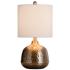 Table Lamp - Gold Finish - White Hardback Fabric Shade