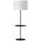 Tablero Matte Black Shelf Floor Lamp with White Shade