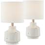 Tabor 17" High Distressed White Accent Ceramic Table Lamps Set of 2