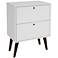 Taby 21" Wide White 2-Drawer Modern Nightstand or End Table