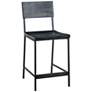 2_Tacoma 24 3/4" Black Wood and Metal Counter Stool