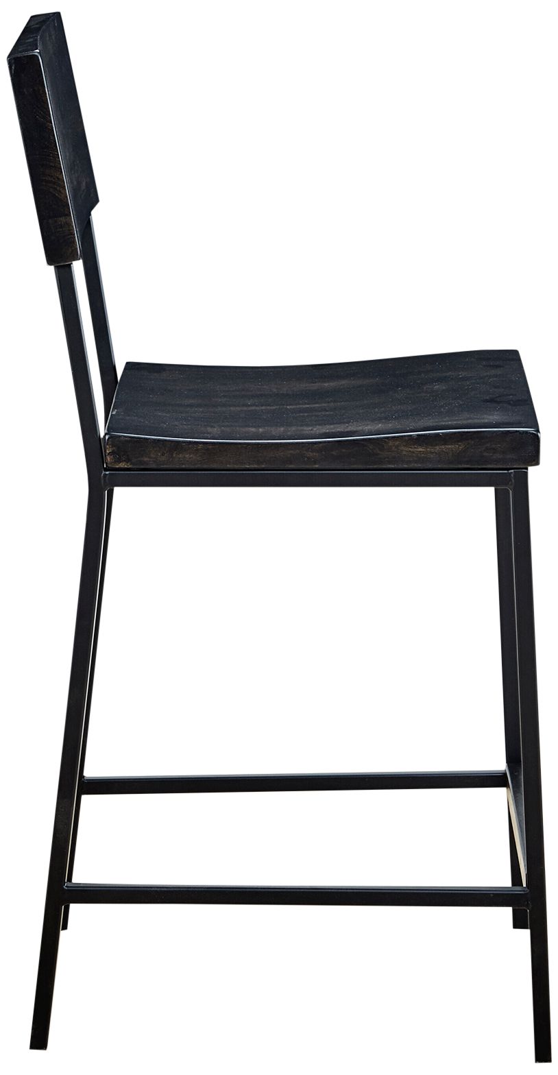 Image 6 Tacoma 24 3/4" Black Wood and Metal Counter Stool more views