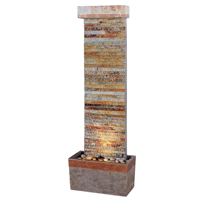 Image 1 Tacora Collection Horizontal 49 inch High Stone Fountain