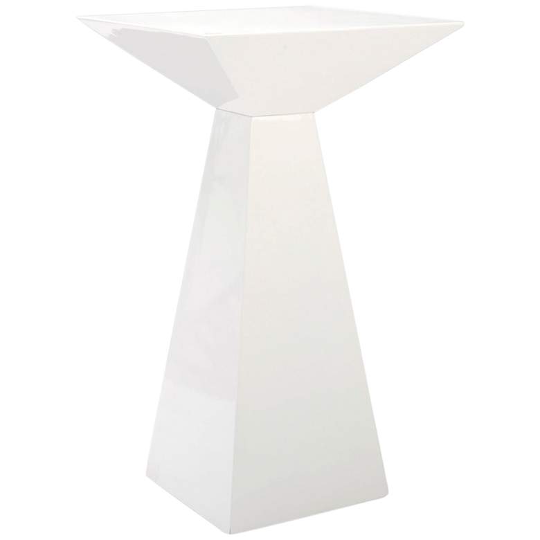 Image 3 Tad 23 3/4 inch Wide White Lacquered Wood Square Bar Table