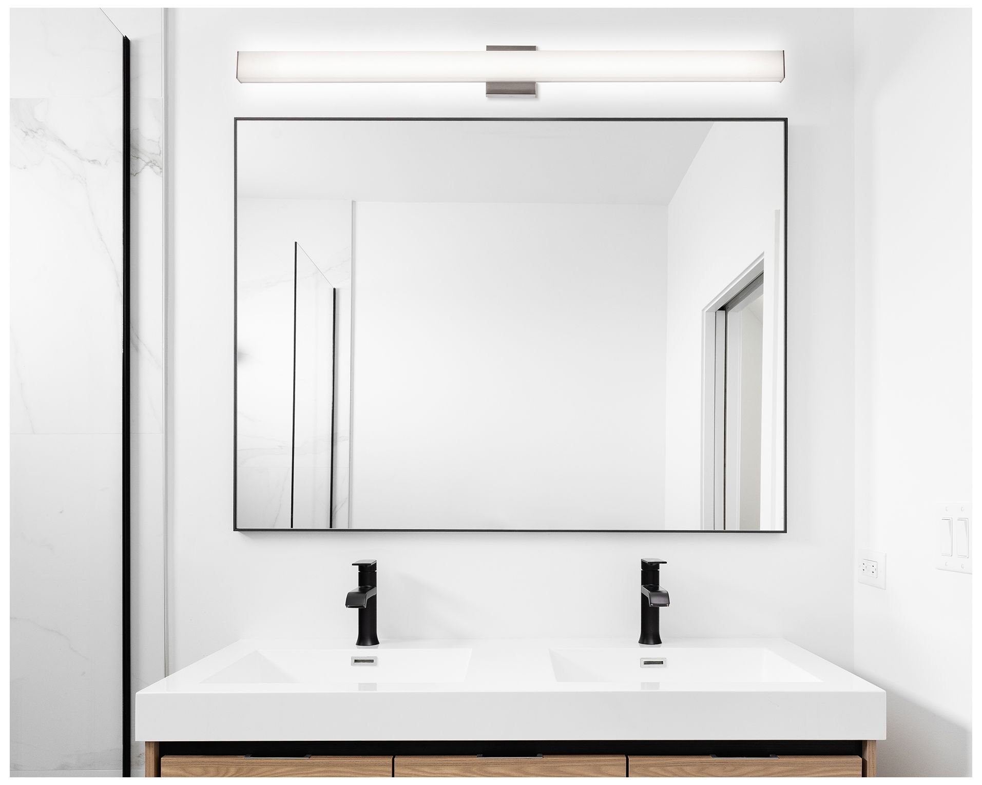 Image 3 Tad 48.5" Wide Satin Nickel LED Bath/Vanity Light more views