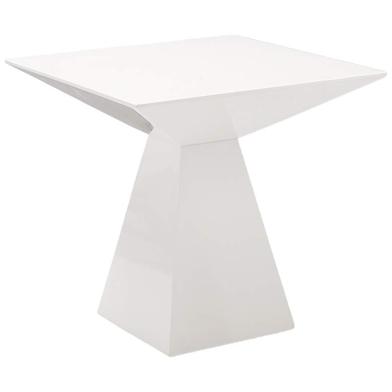 Image 1 Tad Geometric High-Gloss White Side Table
