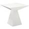 Tad Geometric High-Gloss White Side Table