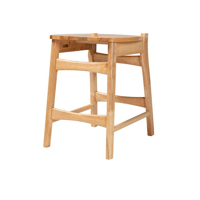 Image 4 Tadeo 24" Oak Brown Wood Counter Stools Set of 2 more views