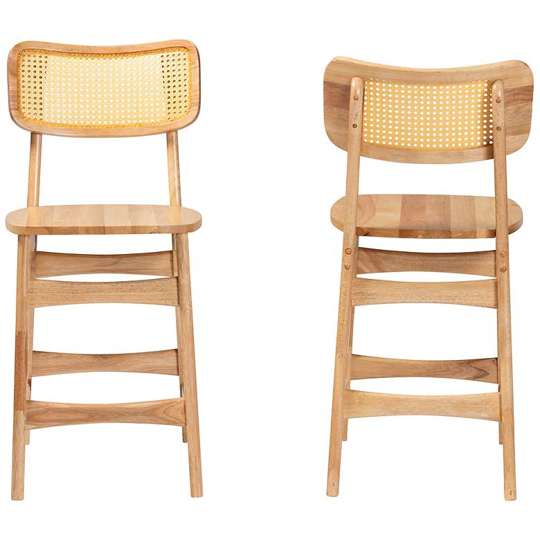 Image 6 Tadeo 24" Oak Brown Wood Counter Stools Set of 2 more views
