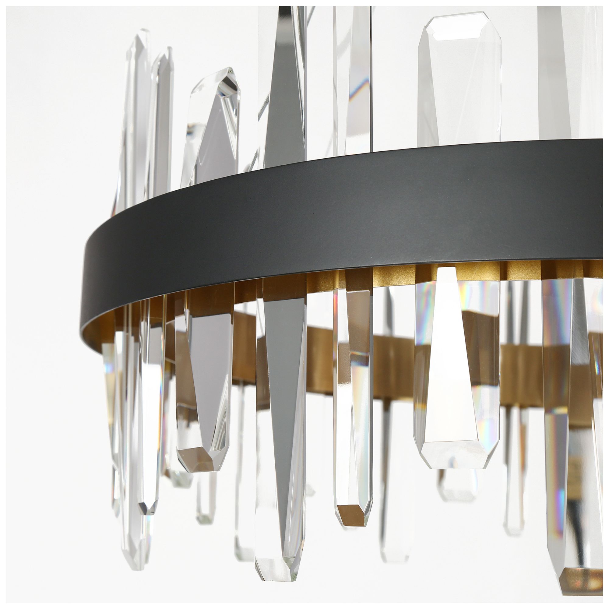 Image 4 Tadeusz 1-Light Black Crystal LED Chandelier - Made to Order more views