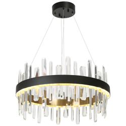 Tadeusz 1-Light Black Crystal LED Chandelier
