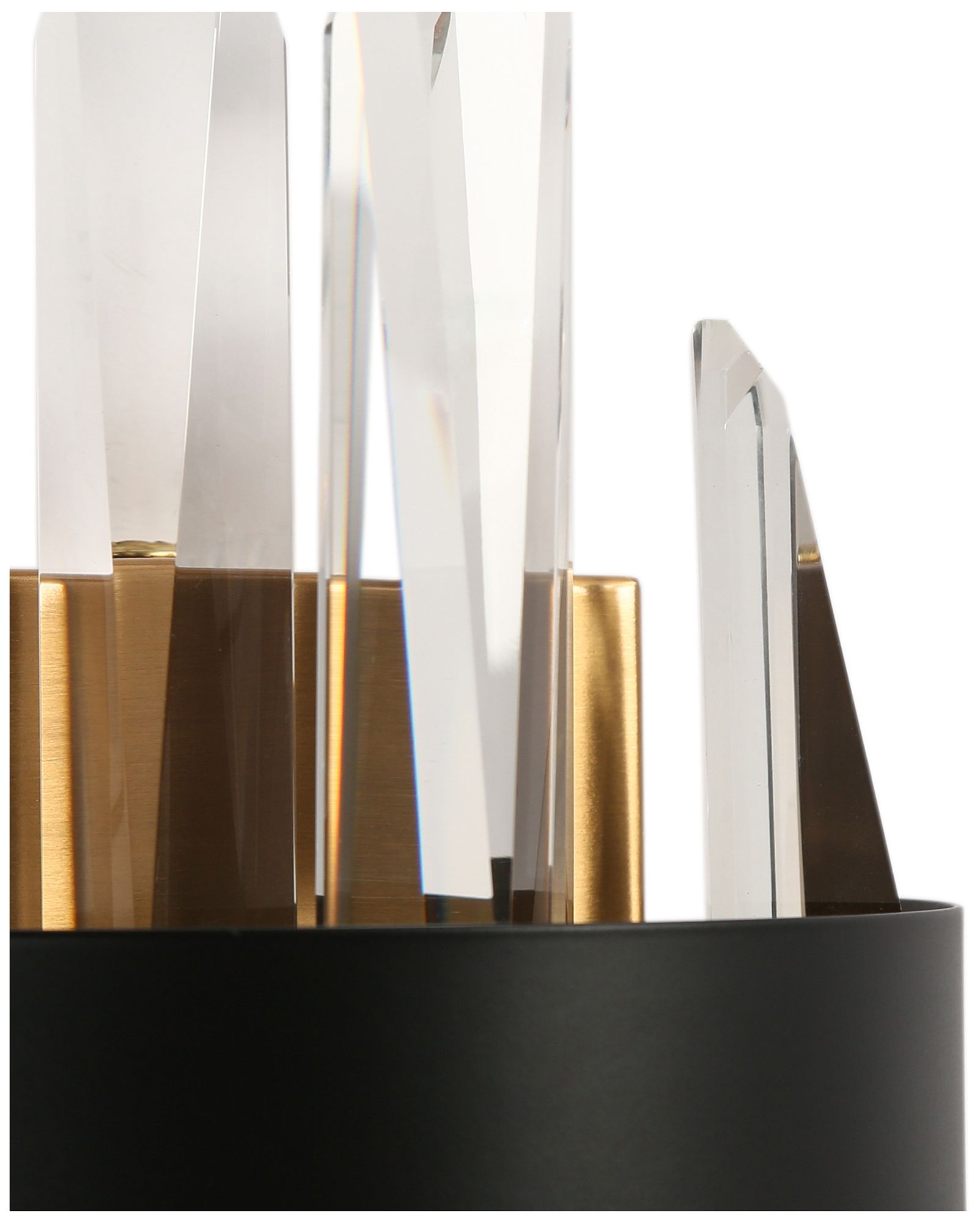 Tadeusz 1-Light Black Gold Crystal LED Wall Sconces - Made to Order