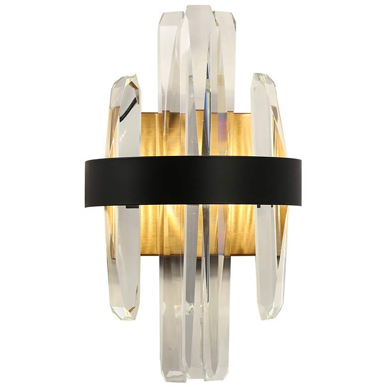 Image 1 Tadeusz 1-Light Black Gold Crystal LED Wall Sconces