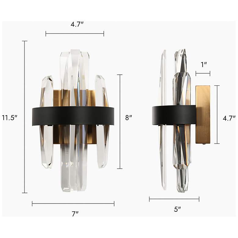 Image 2 Tadeusz 1-Light Black Gold Crystal LED Wall Sconces more views