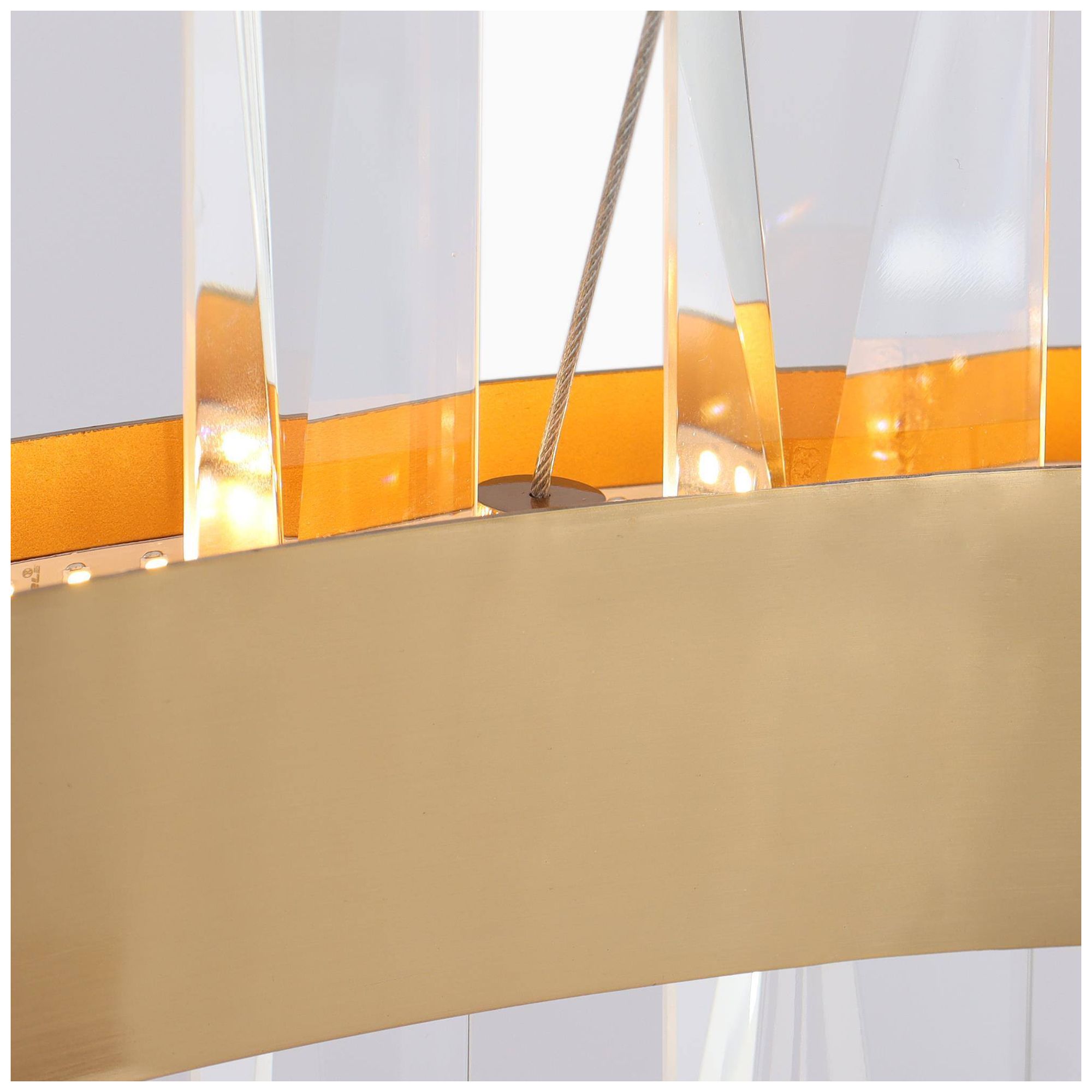 Tadeusz 1-Light Gold Crystal Drum LED Chandelier - Made to Order