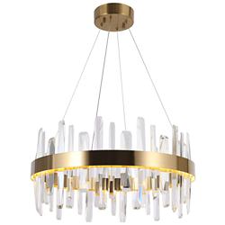 Tadeusz 1-Light Gold Crystal Drum LED Chandelier