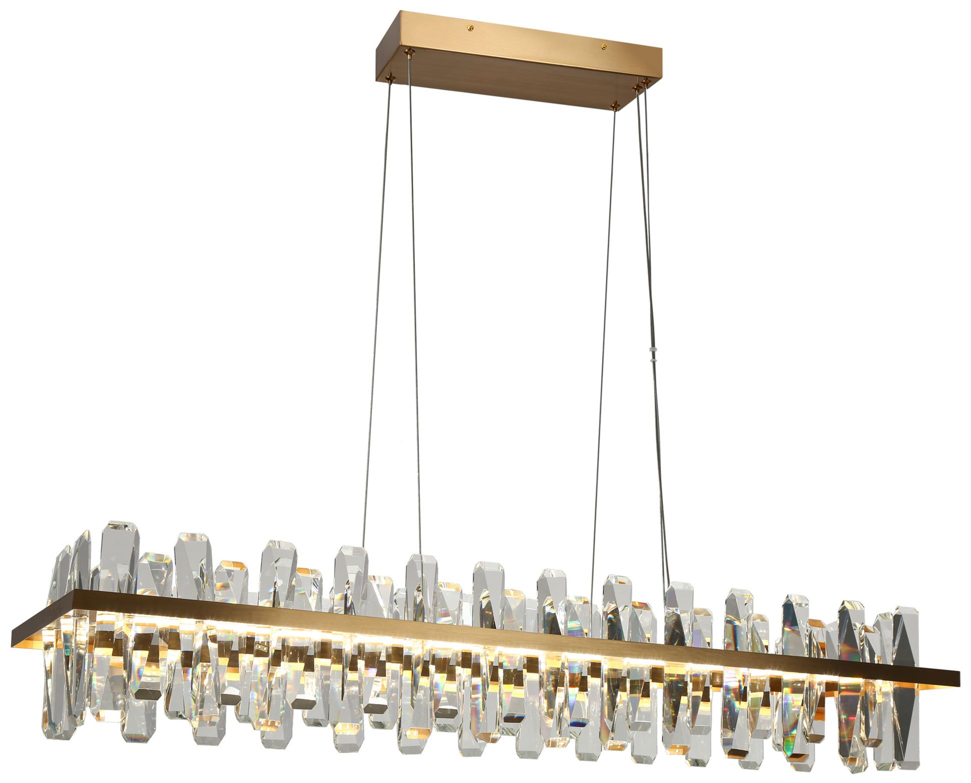 Tadeusz 1-Light Gold Crystal LED Island Chandelier - Made to Order