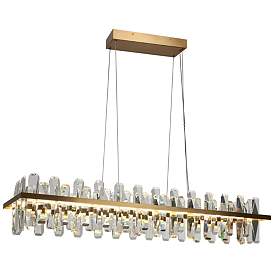Image1 of Tadeusz 1-Light Gold Crystal LED Island Chandelier
