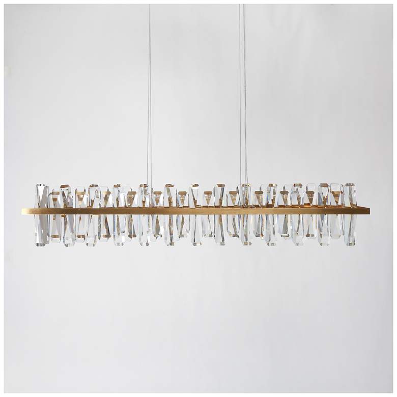 Image 4 Tadeusz 1-Light Gold Crystal LED Island Chandelier more views