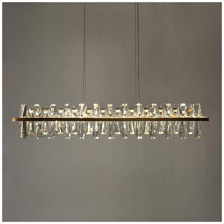 Image 5 Tadeusz 1-Light Gold Crystal LED Island Chandelier more views