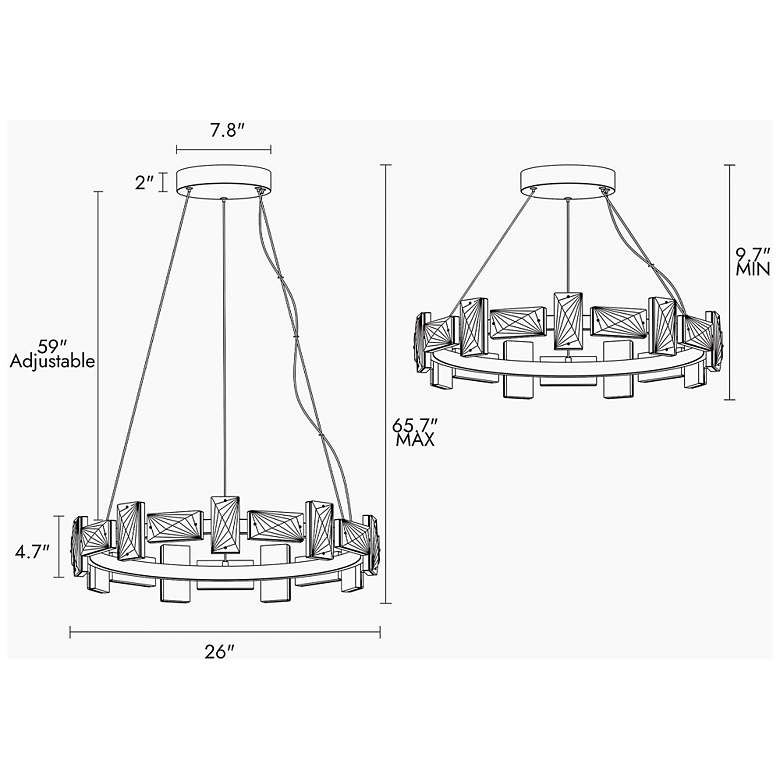 Image 2 Tadeusz 1-Light LED Crystal Chandelier more views