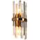 Tadonipkeseismo 12" High Brass and Crystal 2-Light Wall Sconce
