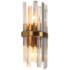 Tadonipkeseismo 12" High Brass and Crystal 2-Light Wall Sconce