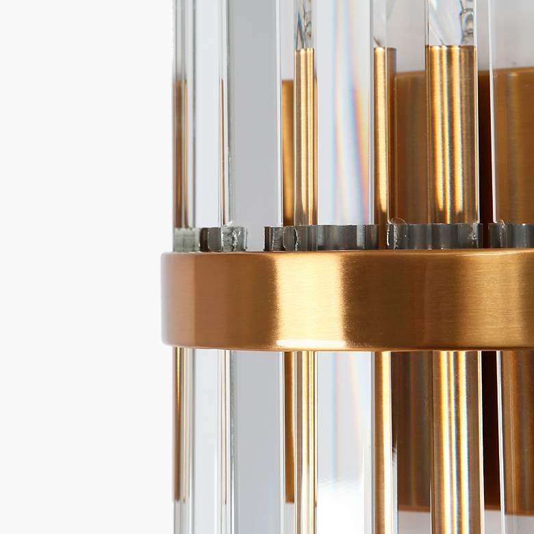 Image 4 Tadonipkeseismo 12" High Brass and Crystal 2-Light Wall Sconce more views