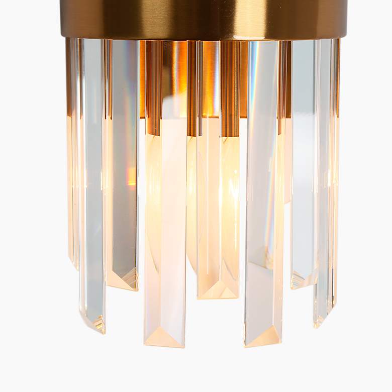 Image 5 Tadonipkeseismo 12" High Brass and Crystal 2-Light Wall Sconce more views