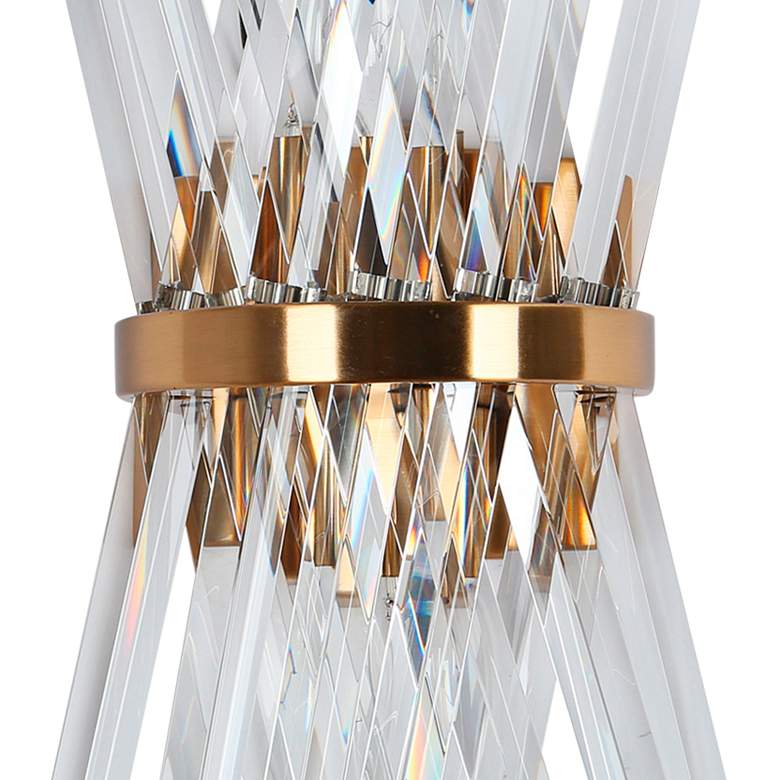 Image 2 Tadonipkeseismo 13"H Plating Brass and Crystal Wall Sconce more views