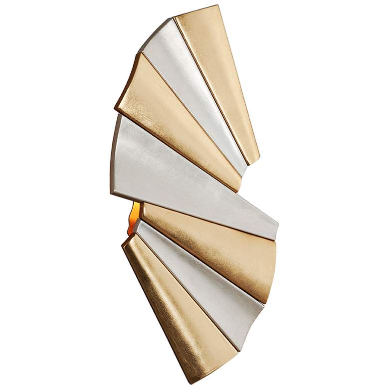 Image 1 Taffeta 16 1/2"H Gold Leaf and Silver Leaf LED Wall Sconce